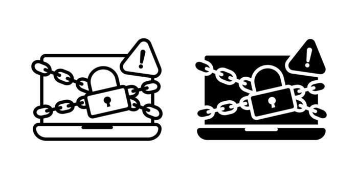 Ransomware icon set. representing data protection, cybersecurity, and information security concepts. Useful for illustrating articles, websites, or presentations related to online safety. vector