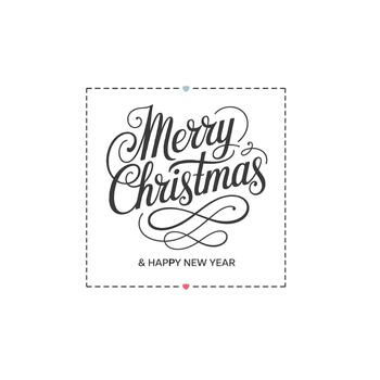 elegante alegre Navidad guión con minimalista nuevo año texto vector