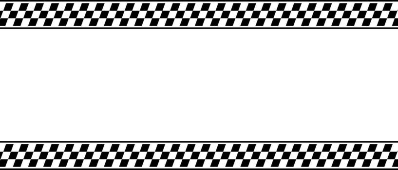 Racing lines like a flag checkered pattern. Automobile black and white border for the start and finish. Background template with textured winner stripes. vector