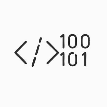 Programming Code and Binary Data Icon Modern Software Development Web Design and Digital Technology Concept Clean Design Element vector