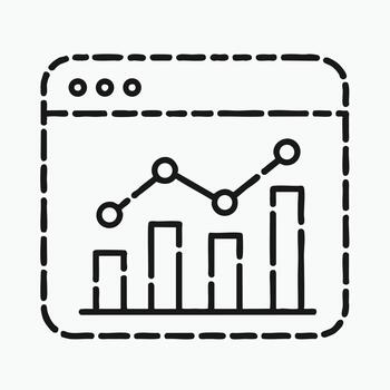 Hand Drawn Web Analytics Chart Icon Business Performance Data Analysis Growth Doodle vector