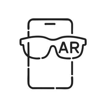 Augmented Reality Mobile Phone Icon AR Glasses on Smartphone Screen Future Technology Digital Innovation and Mobile App Development Concept vector