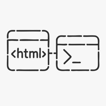 html código a mando línea interfaz flujo de trabajo icono web desarrollo proceso conexión ilustración vector