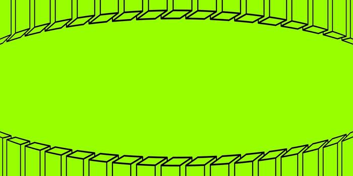 Geometric beam frame with bold black lines on neon green, creating a modern abstract graphic border vector