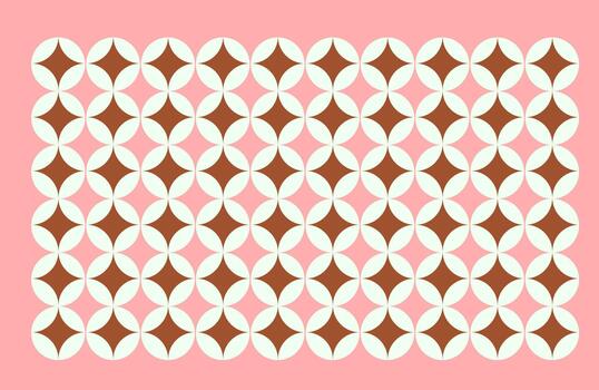 un sin costura repitiendo antecedentes modelo presentando un retro o medio siglo geométrico diseño de alterno marrón y rosado diamante formas, conjunto en un ligero rosado antecedentes. vector