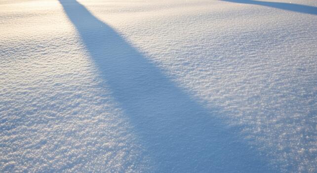 A fresh blanket of snow covers the ground with a soft shadow adding depth and texture creating a winter landscape professional stock photography content photo
