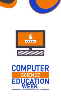 Celebrate Computer Science Education Week by Promoting Coding Skills Encouraging STEM Learning Inspiring Students to Explore Technology and Supporting Teachers in Delivering Creative Lessons vector