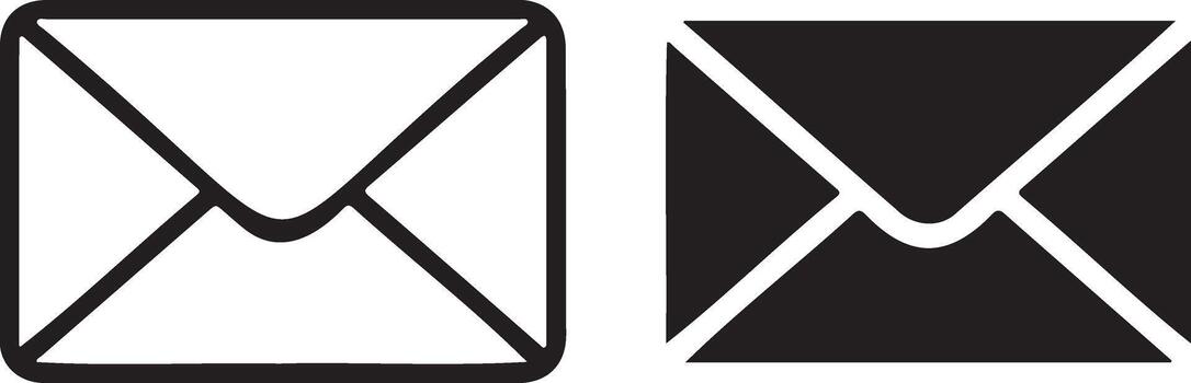 Transparent Envelope Icons in Outline and Solid Design vector