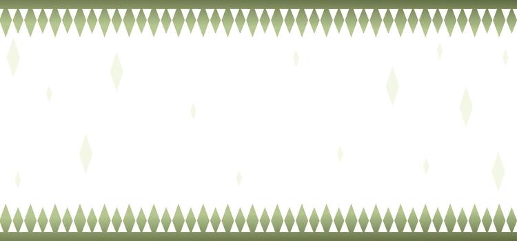 Minimalistic abstract background with green triangular leaf-like shapes arranged across the top and bottom edges. vector