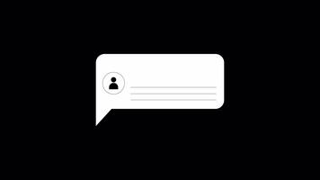 Pop Message with Star Rating Animation On Transparent Background. 4k Animation video