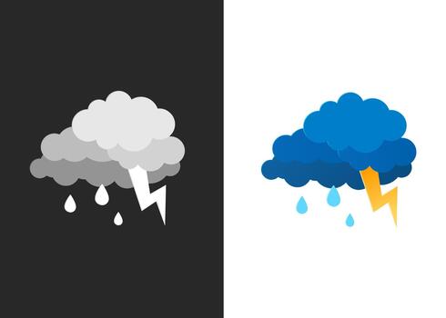 Clouds of rain and thunder icon stock illustration vector