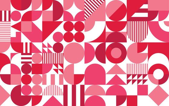 Valentines geometric pattern with abstract shapes vector