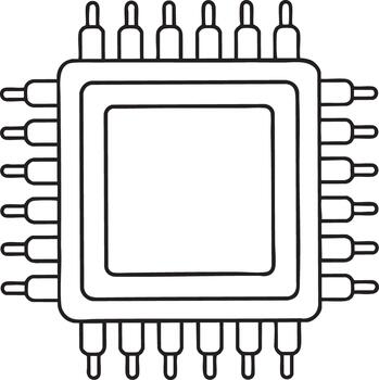 pastilla línea obra de arte demostración simplificado electrónico componente usado en informática circuitos y moderno tecnología vector