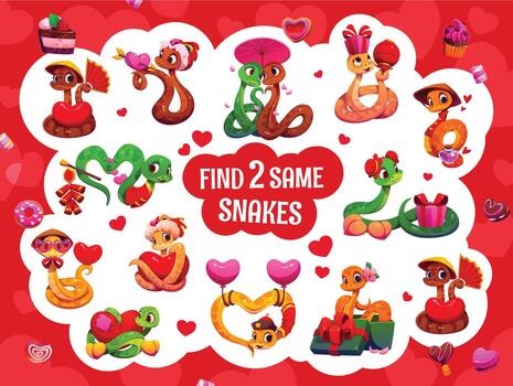 Colorful snakes in a puzzle game vector