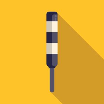 Traffic control baton signalling attention and direction vector