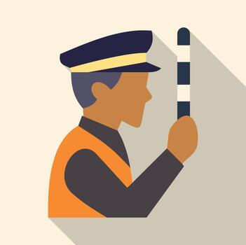 Traffic controller wearing uniform directing flow concept vector
