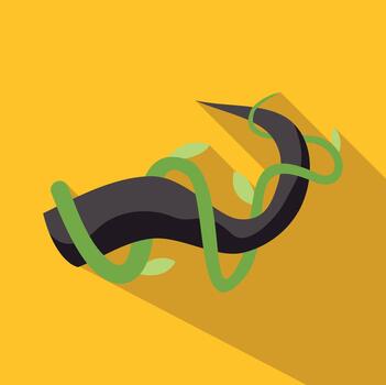 Jungle vine wrapping around a dark tree branch vector