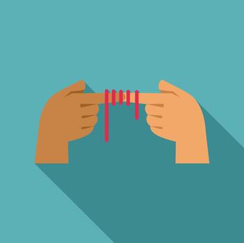 dedos conectando con rojo hilo representando enlace vector