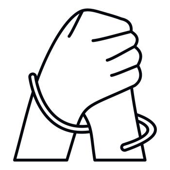 mano muñeca ligado lazo luchando para libertad vector