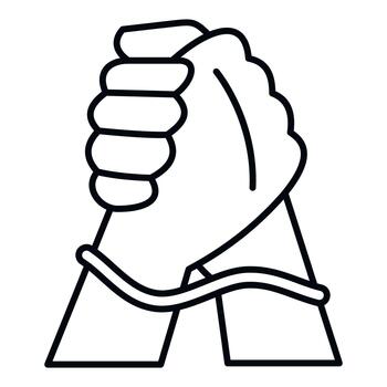 Hands clasping showing friendship, support, and unity concept vector