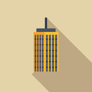 Skyscraper building icon with long shadow design vector