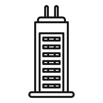 Skyscraper building forming a power plug outline vector