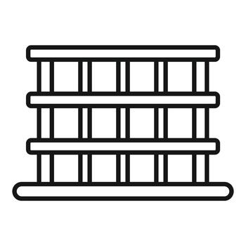 Scaffolding structure line art building construction icon vector