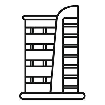 edificio línea Arte icono demostración moderno arquitectura vector