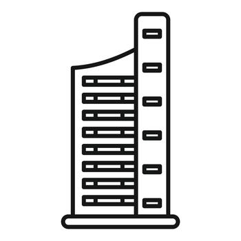 moderno edificio rascacielos arquitectura contorno dibujo icono vector