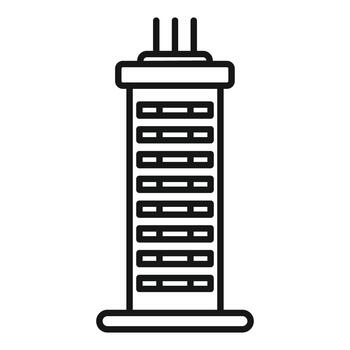 moderno rascacielos edificio línea Arte icono demostración urbano arquitectura vector