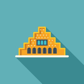 zigurat edificio presentando plano diseño arquitectura icono vector