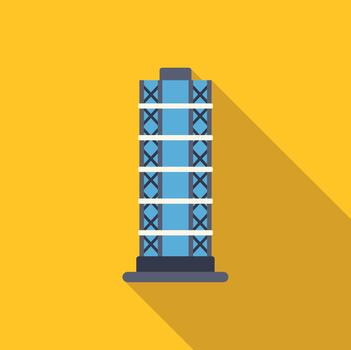 rascacielos edificio moderno arquitectura plano diseño ilustración vector