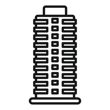 Urban multistory skyscraper building line icon creating city skyline vector