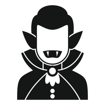 Classic vampire character wearing a cape with fangs vector