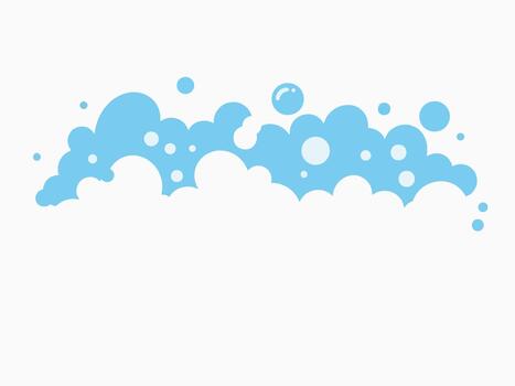 Abstract Blue Bubbles and Foam Design on White Background vector