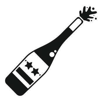 Champagne bottle exploding with stars celebrating party event vector