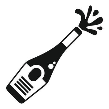 Champagne bottle popping cork with exploding splashes vector