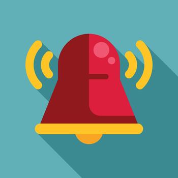 Ringing bell icon notifying digital alert system vector