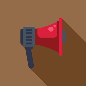 Loudspeaker broadcasting speech, information, and attention announcement vector