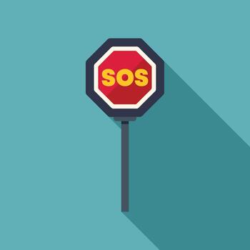 Sos stop signal delivering emergency warning message vector