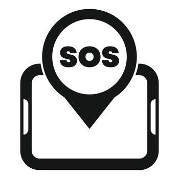 Smartphone sending sos emergency distress signal location vector