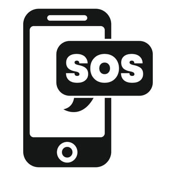 Mobile phone sending sos emergency help message vector