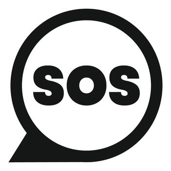 Sos signal icon sending emergency help message vector