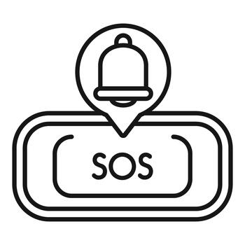 Sos message notification with ringing bell icon vector