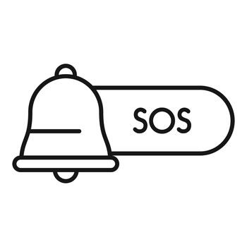 Bell with sos message showing emergency alert vector