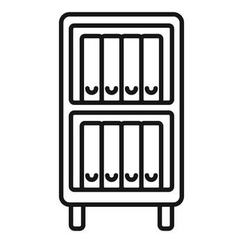 Cabinet storing binders and documents for organization vector