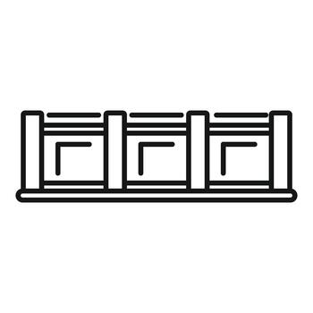 Temporary scaffolding line icon supporting building construction work vector