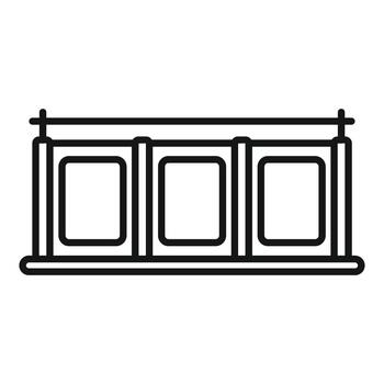 Scaffolding structure outline icon demonstrating construction process vector