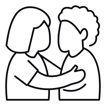 Two people hugging showing support and empathy vector