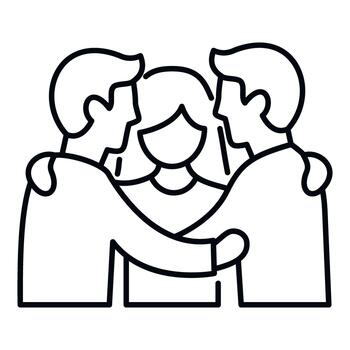 personas abrazando, demostración amistad, unidad, y apoyo vector